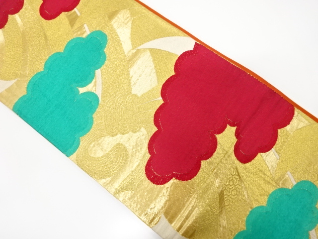 アンティーク　雲に束ね熨斗模様織り出し袋帯（材料）